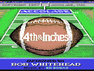 4th & Inches title screen for Commodore 64